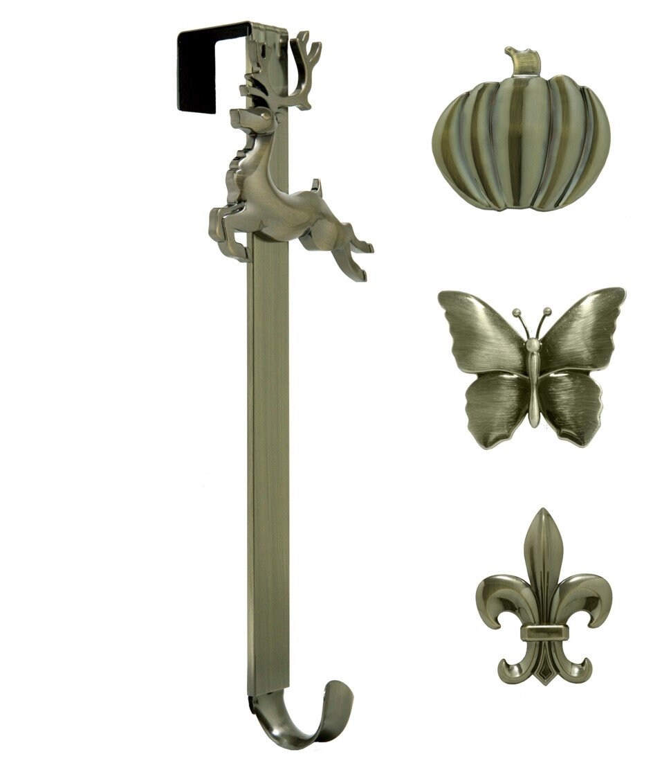 Adjustable Length Wreath Hanger with Interchangeable Icons