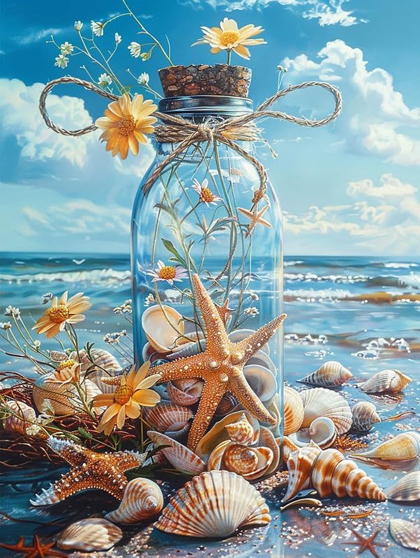 5D Diamond Art Kits for Adults Shell, Full Drill DIY Rhinestone Embroidery Set Paint