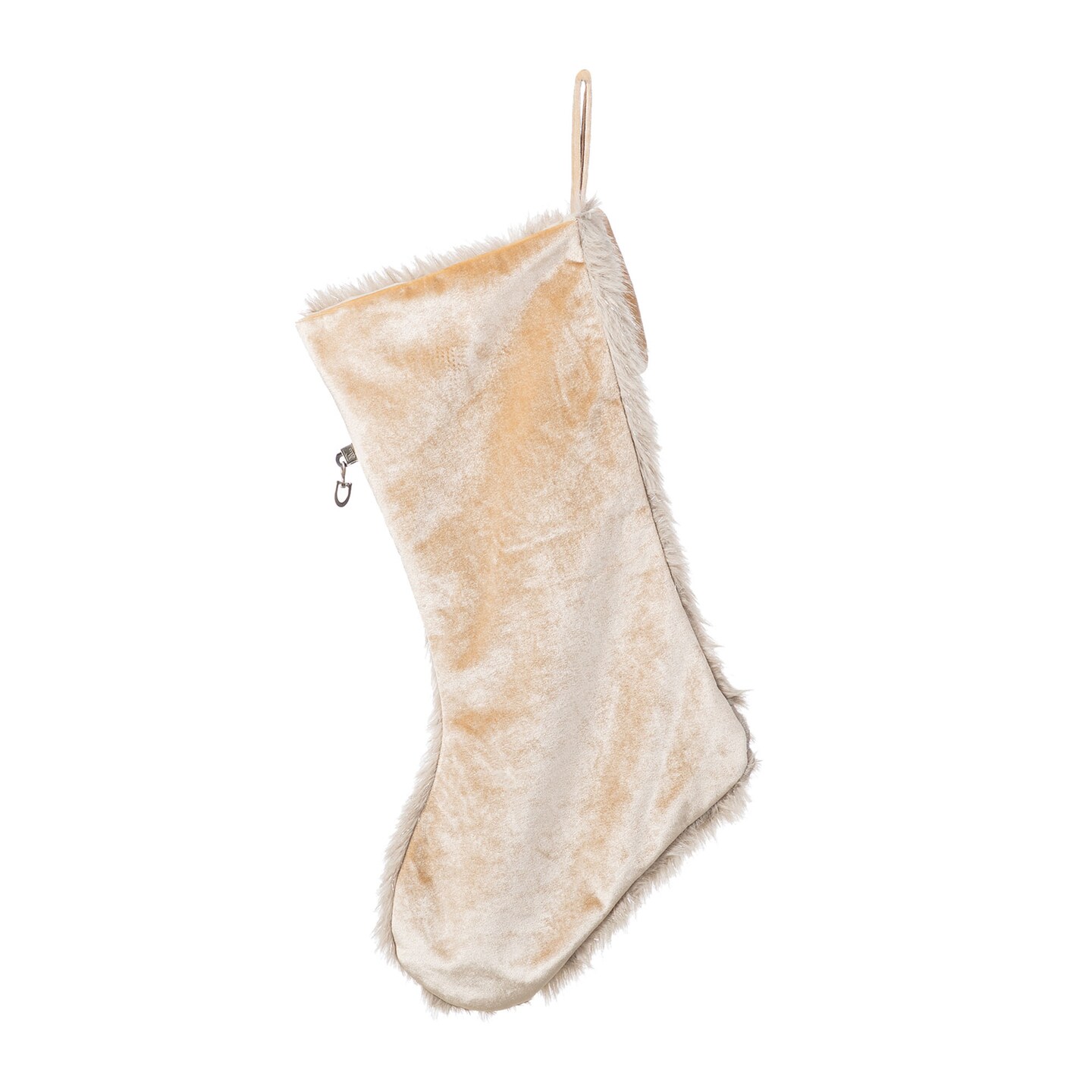 Christmas Faux Fox Fur Stocking with Bow/ Christmas Tree Skirt Set