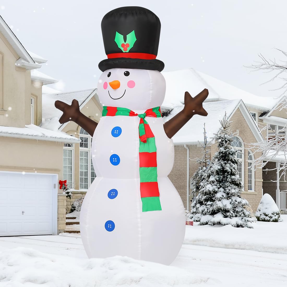 GOOSH 5 FT Inflatable Outdoor Christmas Snowman with Branch Hand