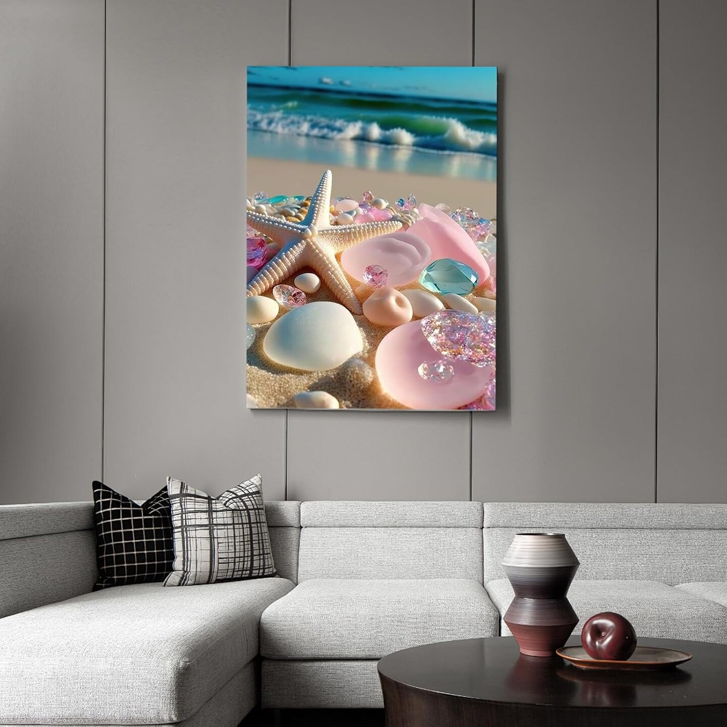 Beach Diamond Art Kits for Adults, Sea Stone Diamond Painting Kits for Adults Beginners