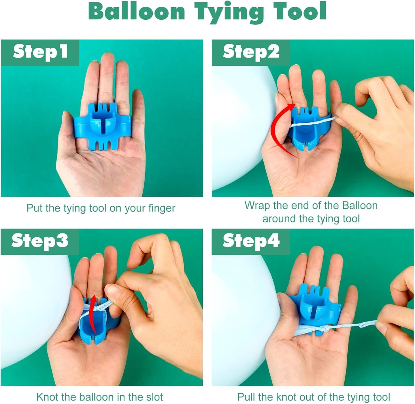 Balloons Decorating Strip Kit for Garland, 32Ft Balloon Tape Strip,1 Tying Tool,100 Dot Glue, 15 Balloons Flower Clips