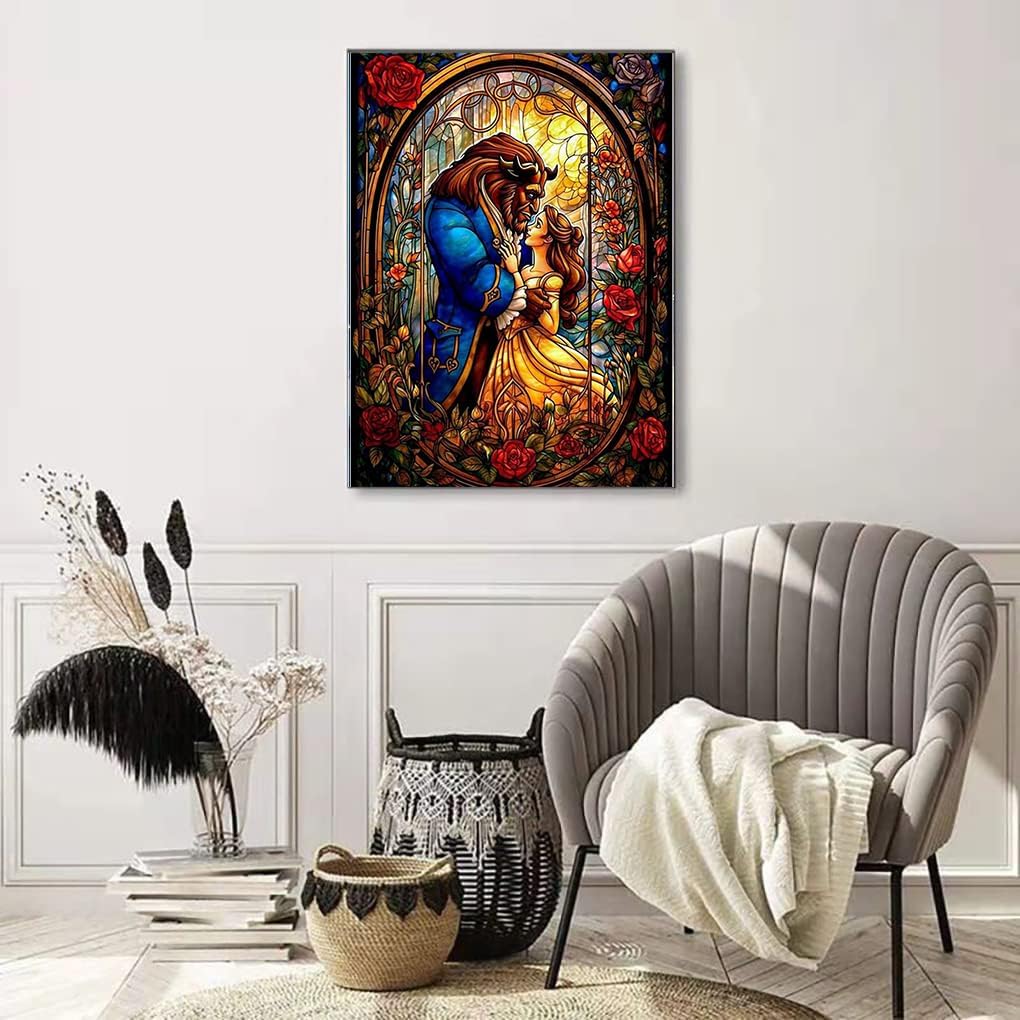 Diamond painting kits for adults.Cartoon Diamond Art Full Drill Round Gem Art 5D Diamond Dots Suitable for Home Wall Decor 12x16"