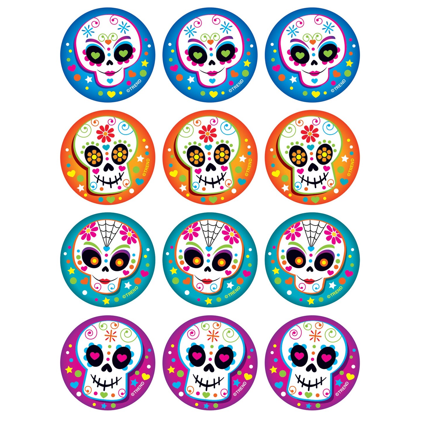 Colorful Skulls/Vanilla Stinky Stickers&#xAE;, 48 Count