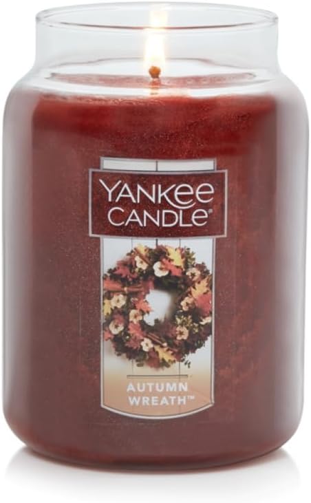 Autumn Wreath Scented, Classic 22oz Large Jar Single Wick Aromatherapy Candle with Over 110 Hours of Burn Time, Fall Fragrance