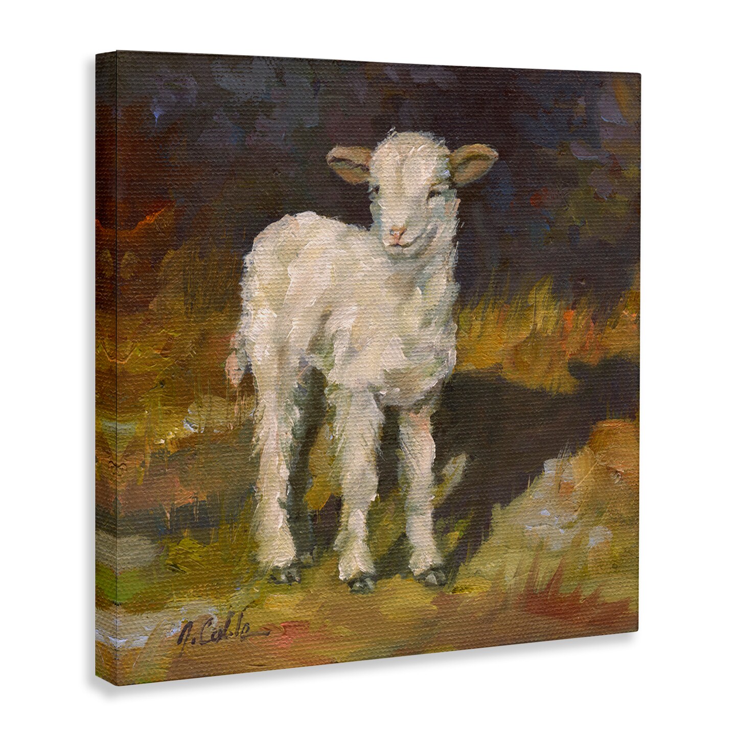Stupell Industries Soft Baby Lamb Painting Canvas Wall Art