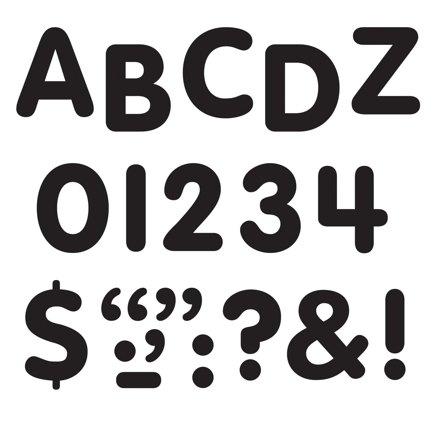 Black 1&#x22; STICK-EZE&#xAE; Stick-On Letters