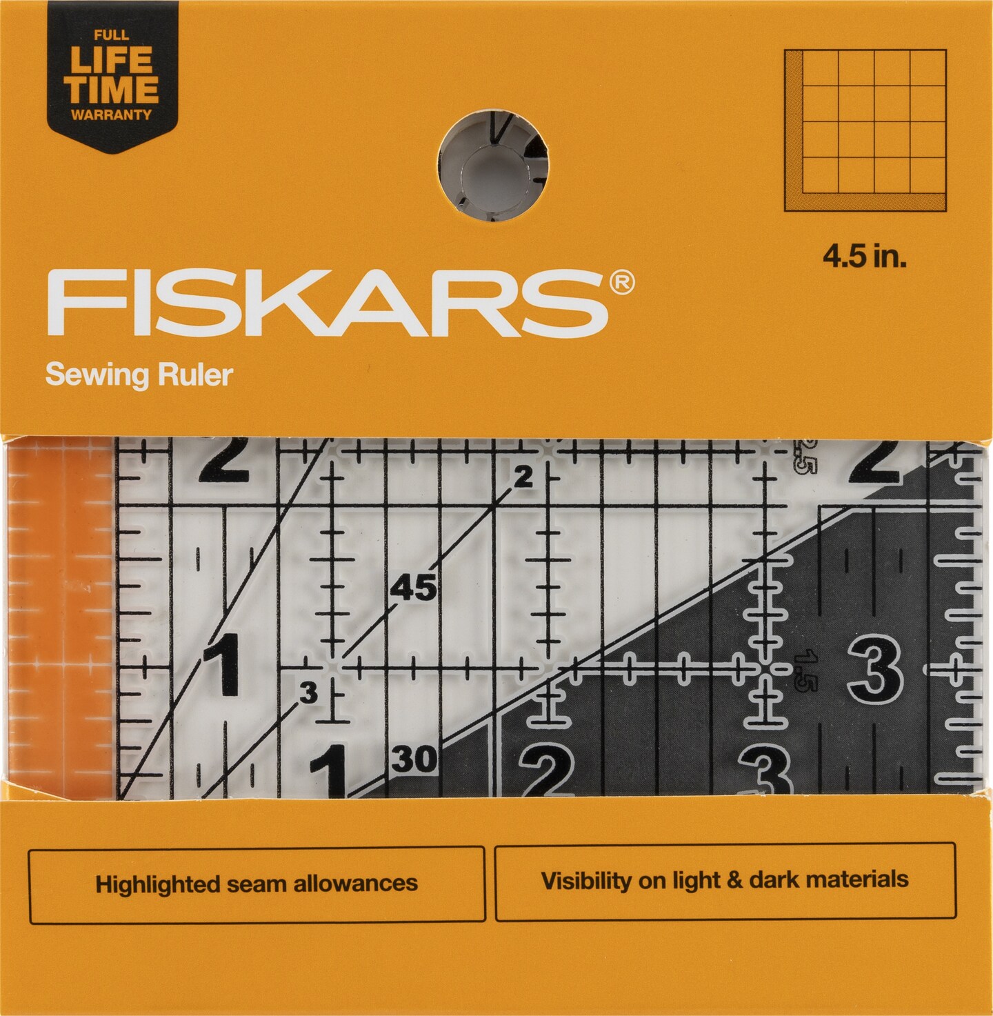 Fiskars Square Acrylic Ruler-4.5&#x22;X4.5&#x22;