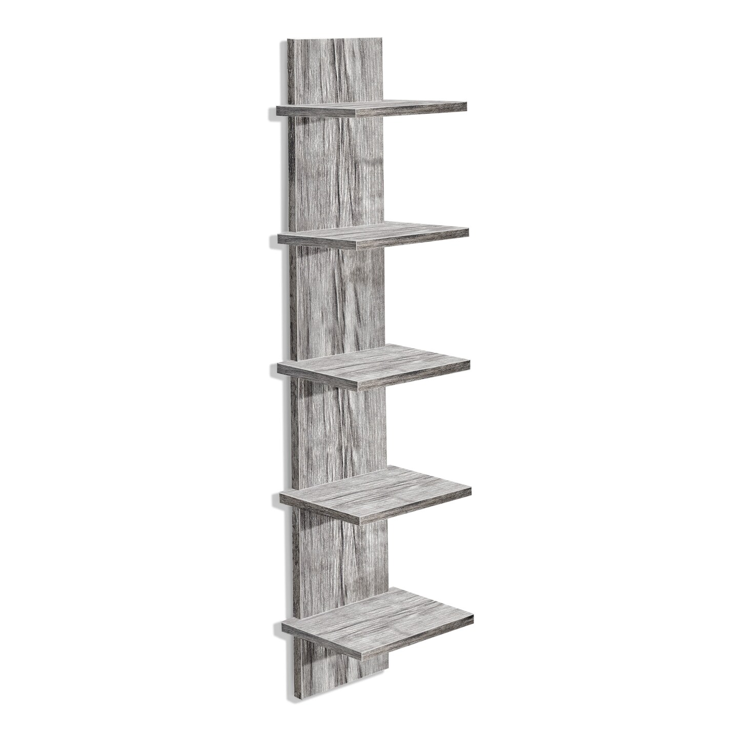 Sorbus 5 Tier Wall Shelf Unit, Vertical Column Utility Shelving for Home Decor and Storage Organizer, Wall-Mounted Floating Shelves