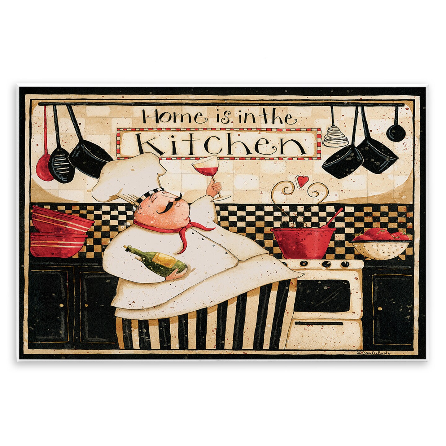 Stupell Industries Happy Chef Kitchen Phrase Wall Plaque Art