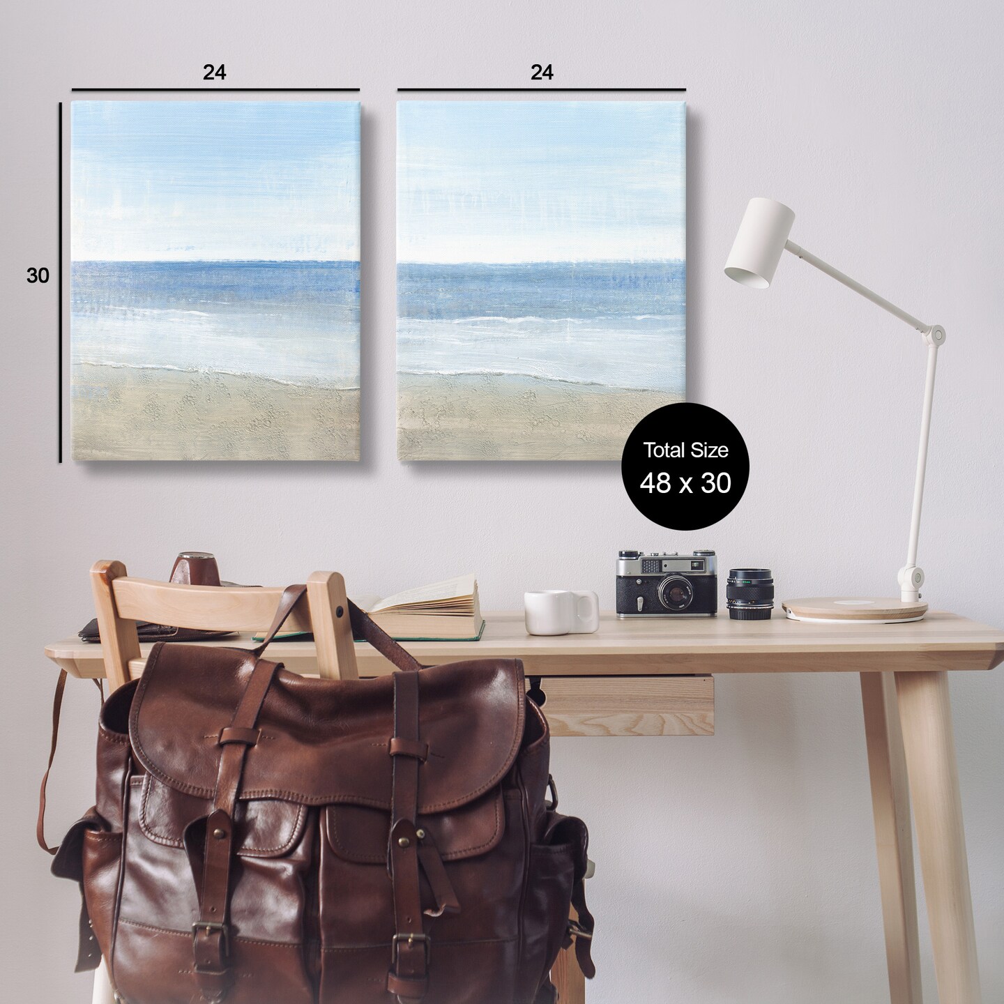 Stupell Industries Coastal Seafoam Beach Waves Canvas Wall Art