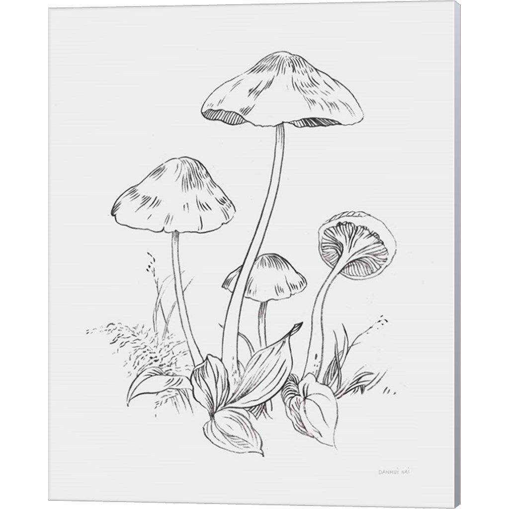 Natures Sketchbook Bold Light Gray by Danhui Nai 12&#x22; x 15&#x22; Canvas Wall Art (Set of 2)