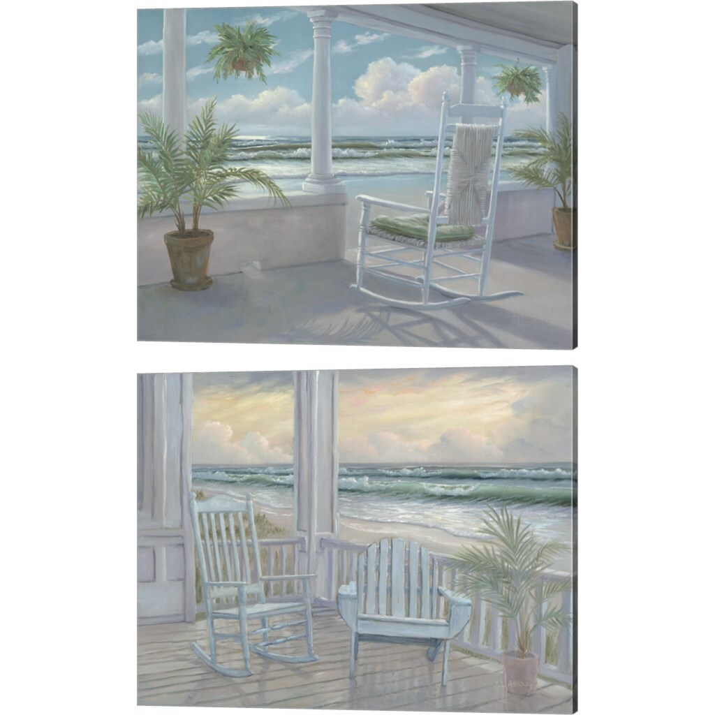 Coastal Porch by Georgia Janisse 15" x 12" Canvas Wall Art (Set of 2)