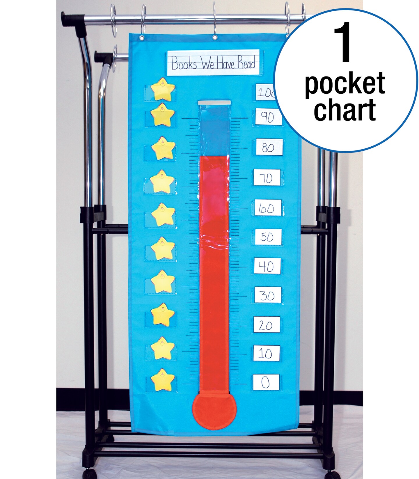 Carson Dellosa Thermometer and Goal Tracker Pocket Chart, Goal Tracker for Classroom, Thermometer and Temperature Tracker and Goal Chart, Perfect for Classroom Goal Tracking