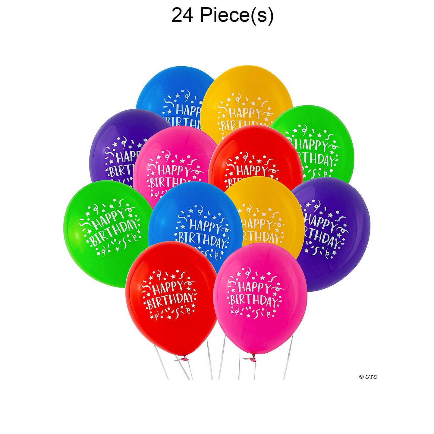 11&#x22; Bright Happy Birthday Latex Balloons 24 Pc.