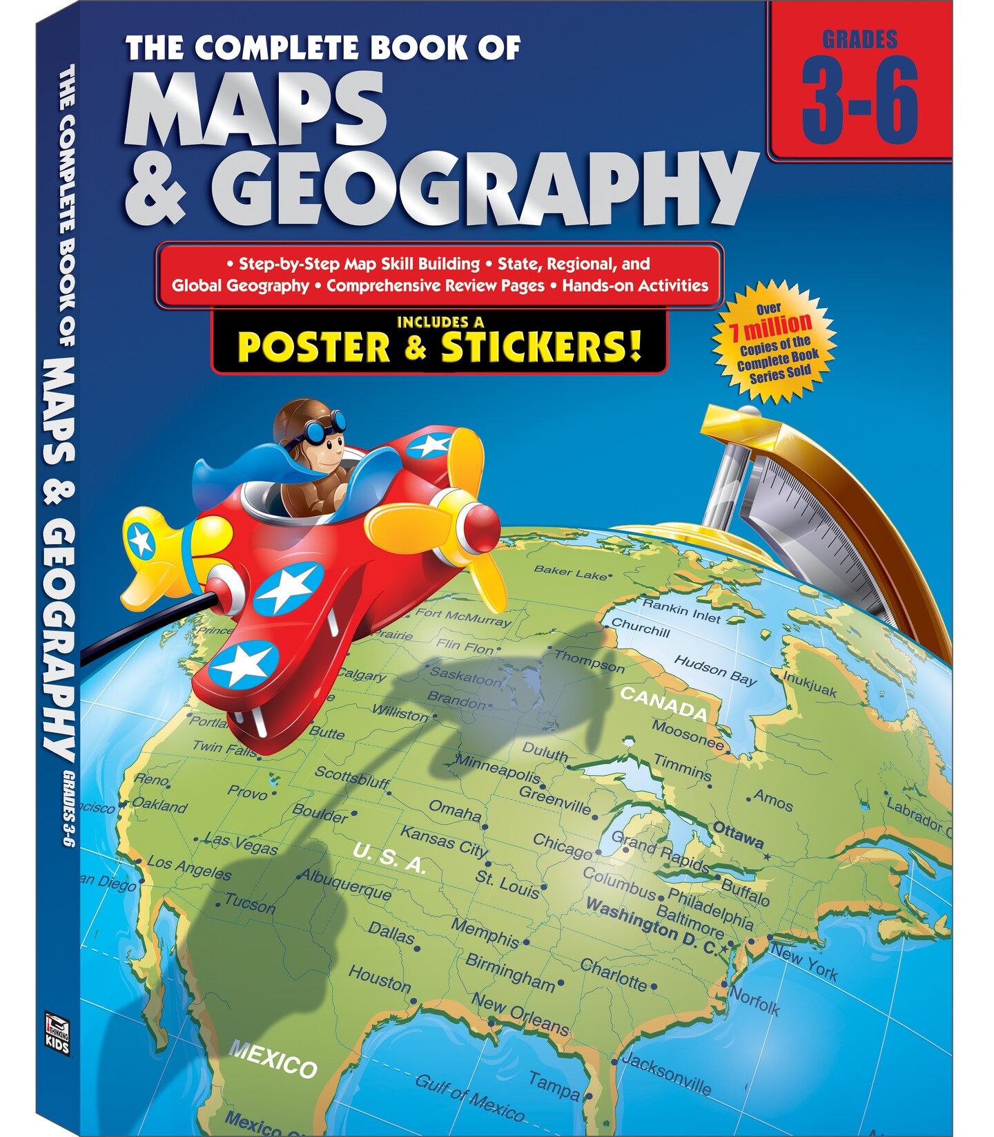 Carson Dellosa Complete Book of Maps and Geography Workbook, Grades 3-6 Social Studies Covering Countries of the World and Global Geography, Classroom or Homeschool Curriculum