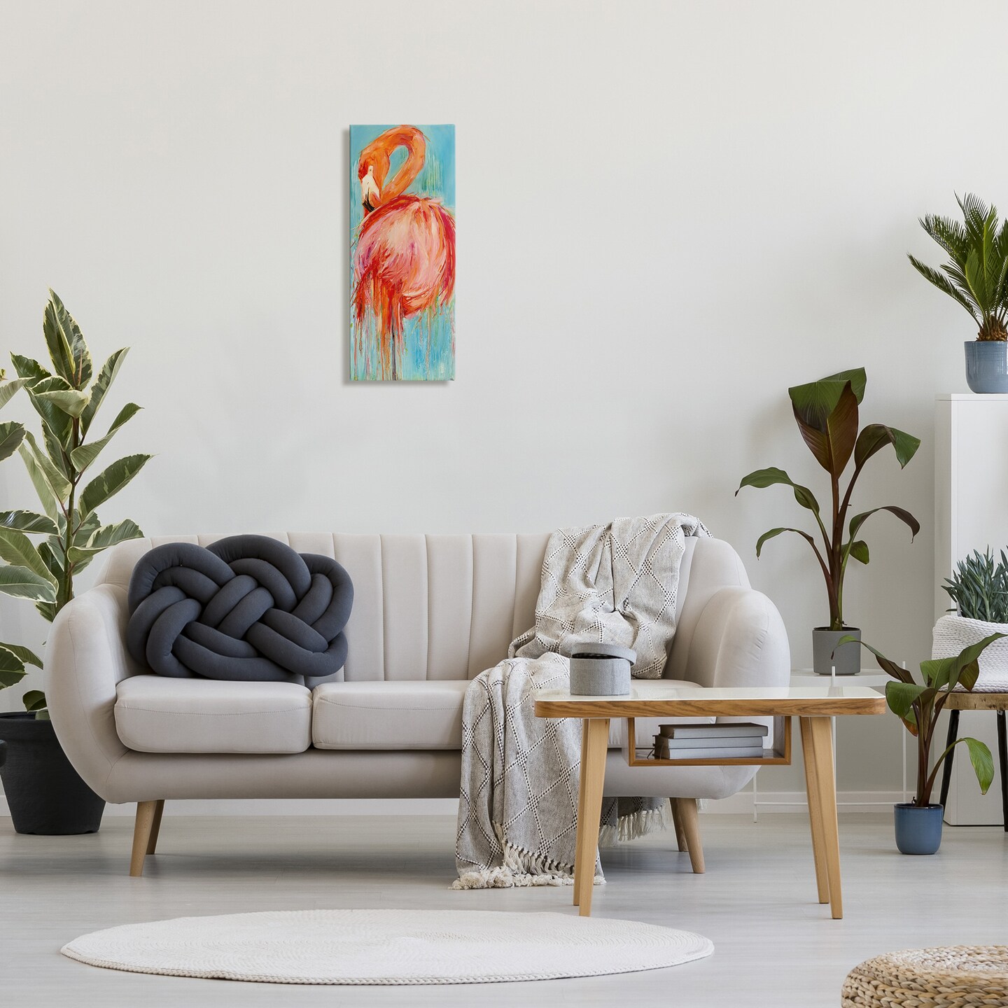 Stupell Industries Bold Abstract Flamingo Painting Canvas Wall Art
