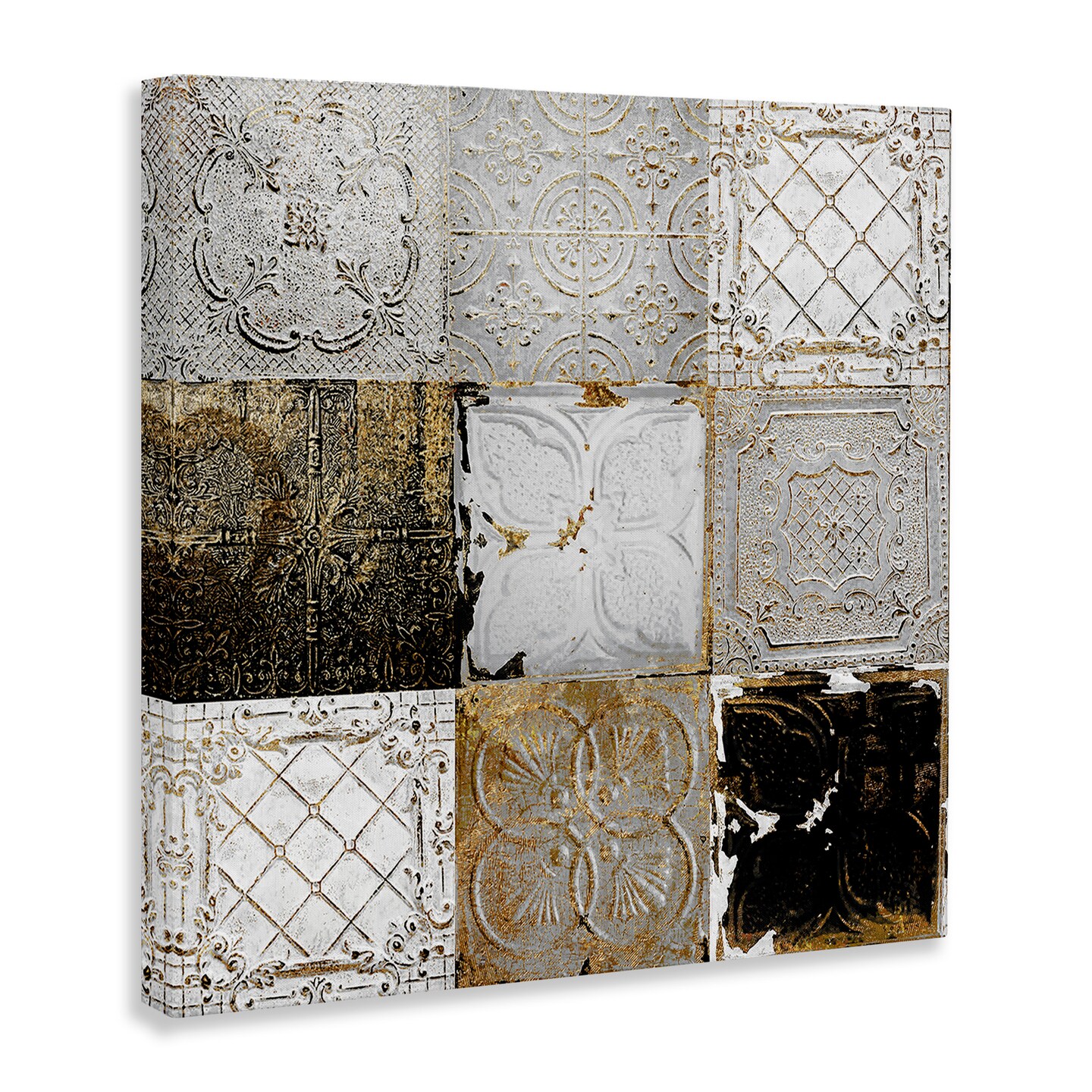 Stupell Industries Antique Ceiling Tile Collage Canvas Wall Art