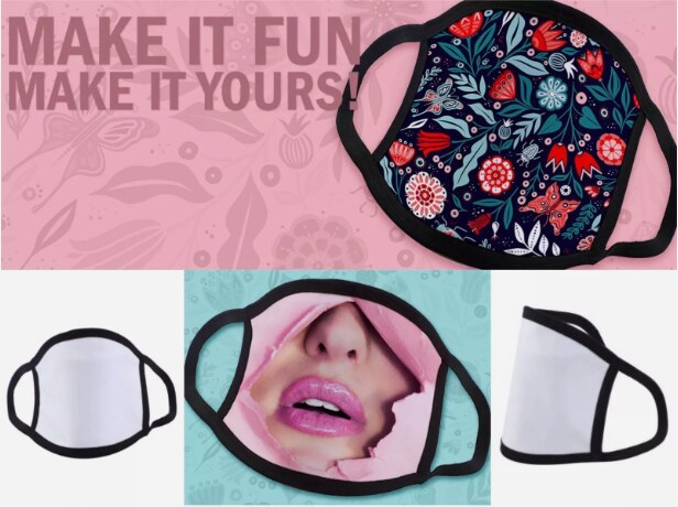 Blank White Sublimation Mask - Printable Subready Washable Reusable For Teens and Adults 5 units pack