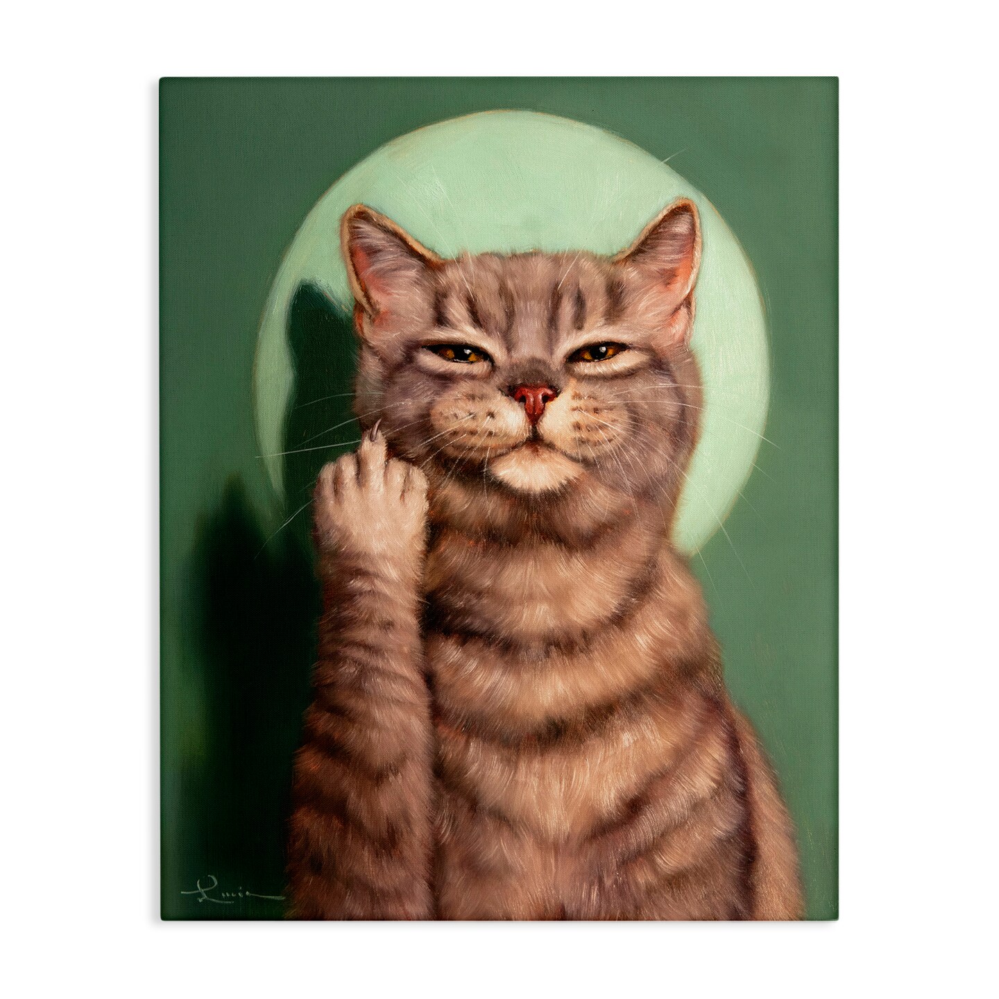 Stupell Industries Cat &#x26; Middle Finger Canvas Wall Art