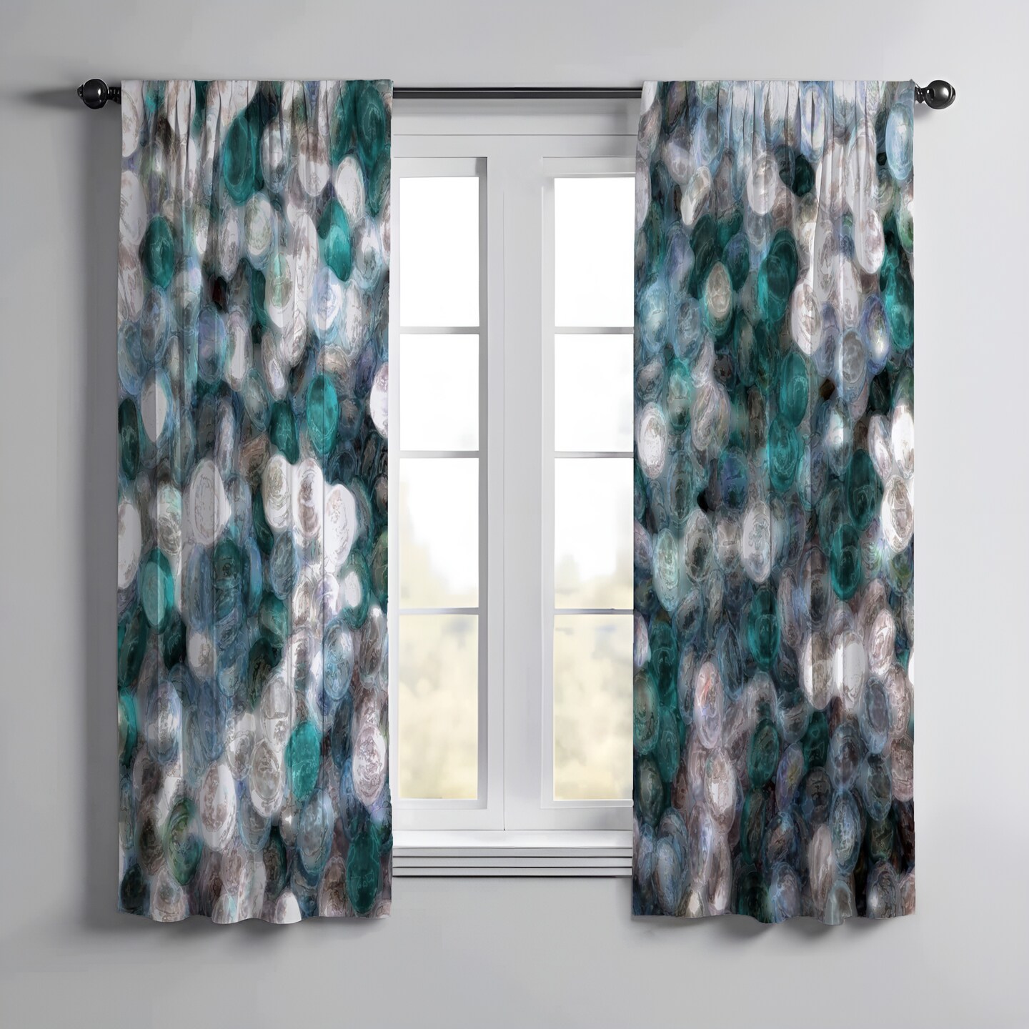 Dark good Blue Watercolors simple Transparent Window Curtain