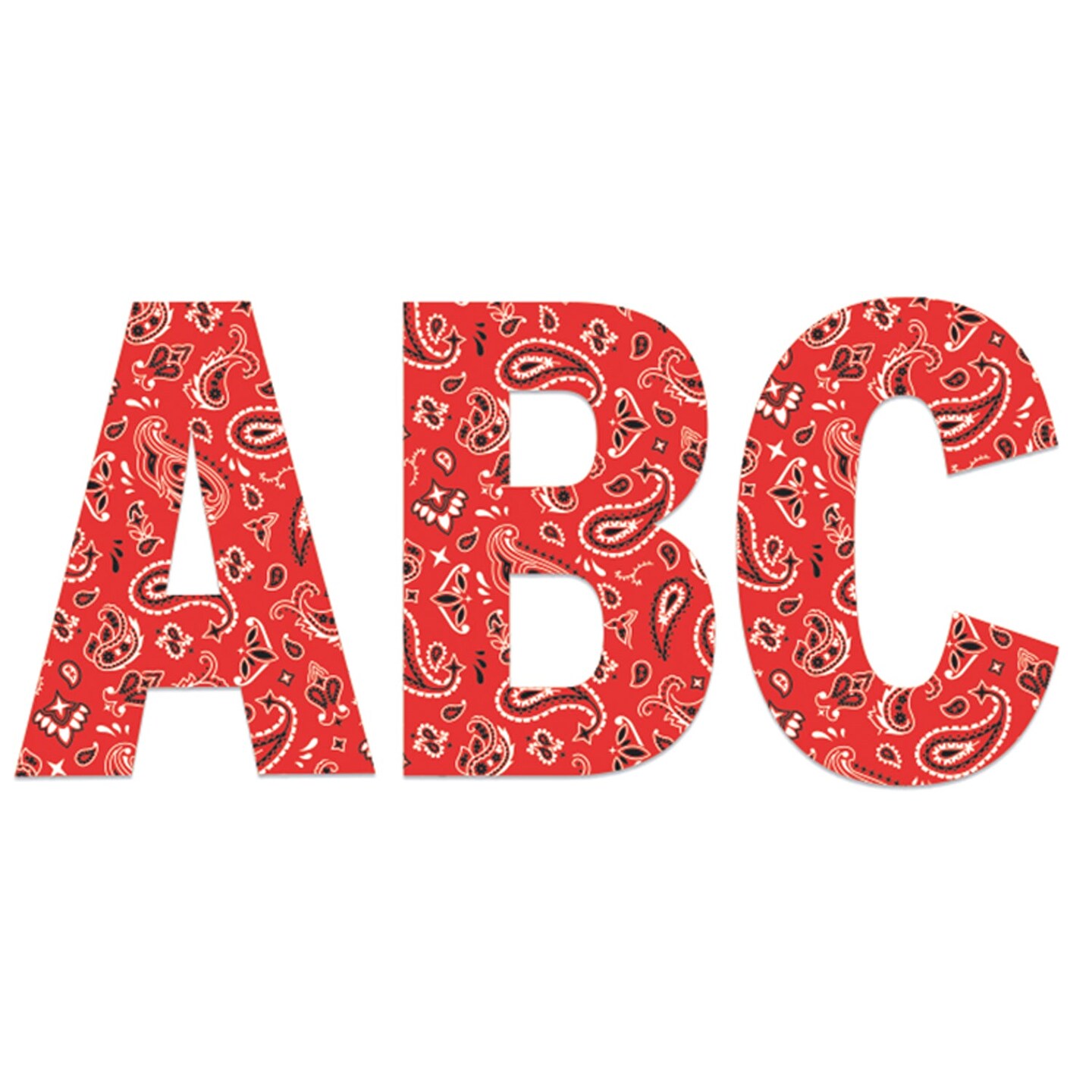 Red Bandana 7&#x22; Deco Letters, 129 Pieces