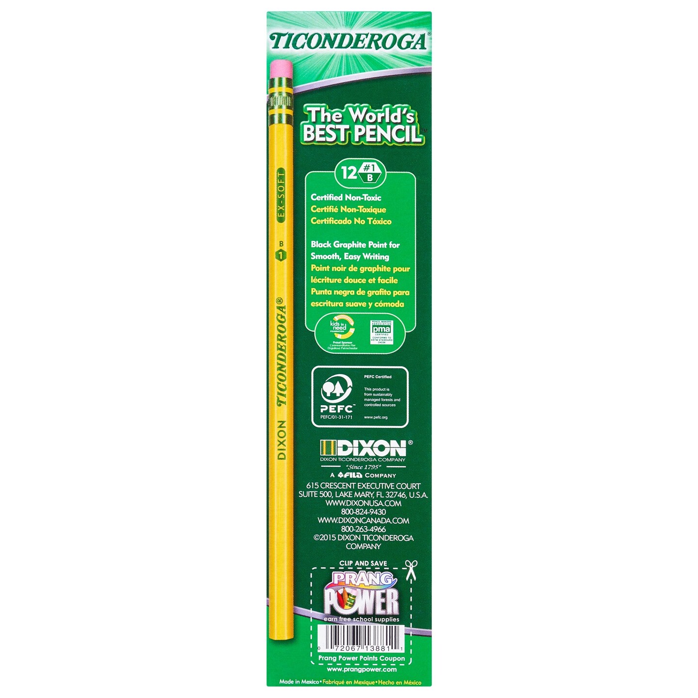 Original Ticonderoga&#xAE; Pencils, No. 1 Extra Soft Yellow, Unsharpened, Box of 12