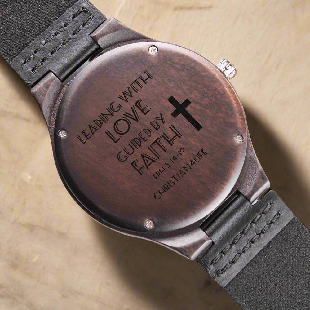 Leading with Love Engraved Wooden Watch - image9