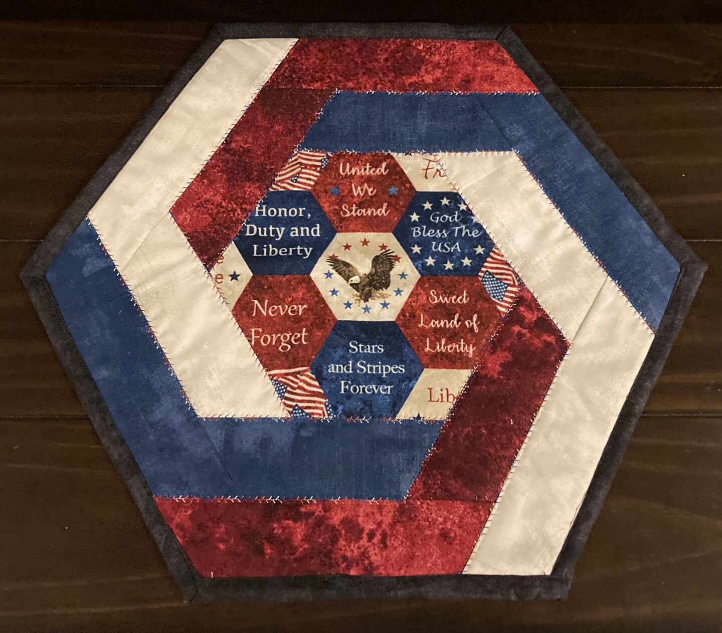 July Patriotic Hexagon Quilted Table Topper | MakerPlace by Michaels