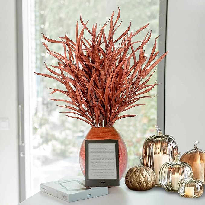 6 Pieces Fall Leaves Stem Artificial Autumn Branches Fake Leaf Bouquet: Fall Artificial Plants for Home Vase Thanksgiving table centerpieces Harvest Floral Arrangement Festival Decorations