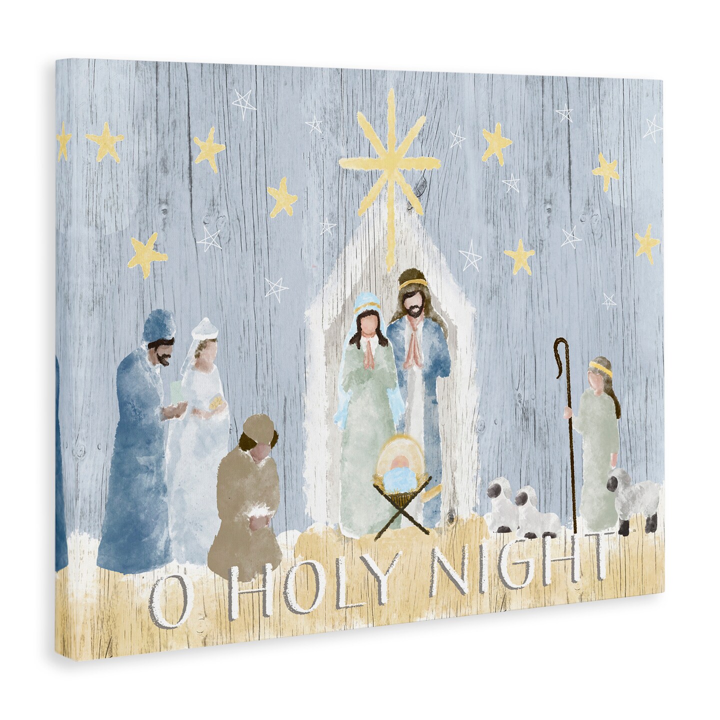 Stupell Industries Nativity Barn Stable Scene Canvas Wall Art