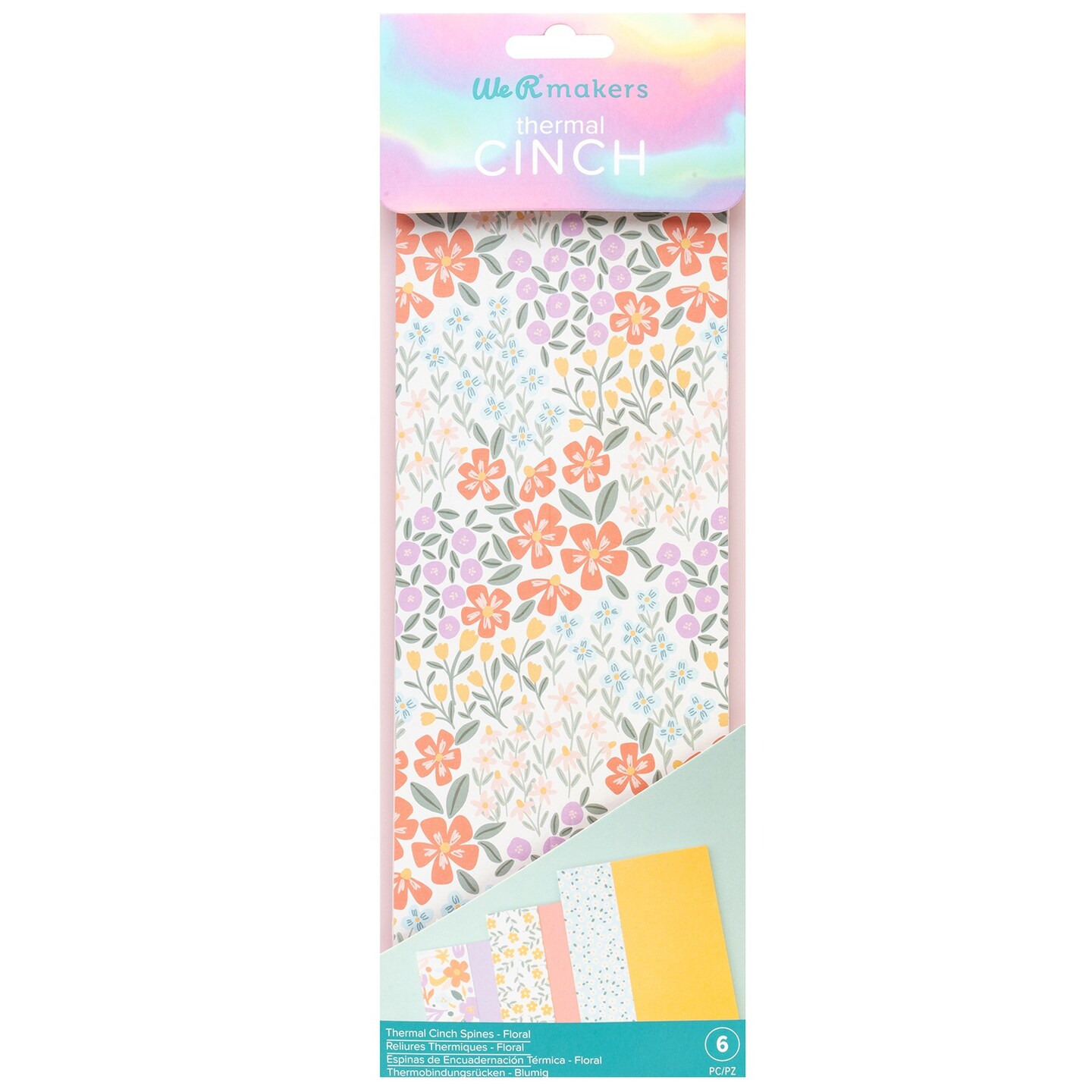 We R Thermal Cinch Binding Spine 6/Pkg-Floral