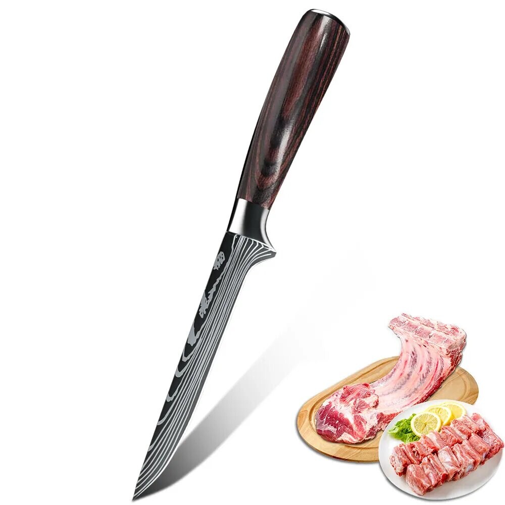 Kitcheniva 7&#x22; Boning Knife Damascus Steel Fillet Knife