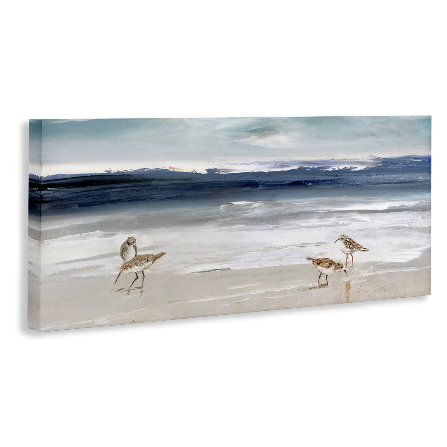Stupell Industries Sandpipers Grazing Sea Shore Canvas Wall Art