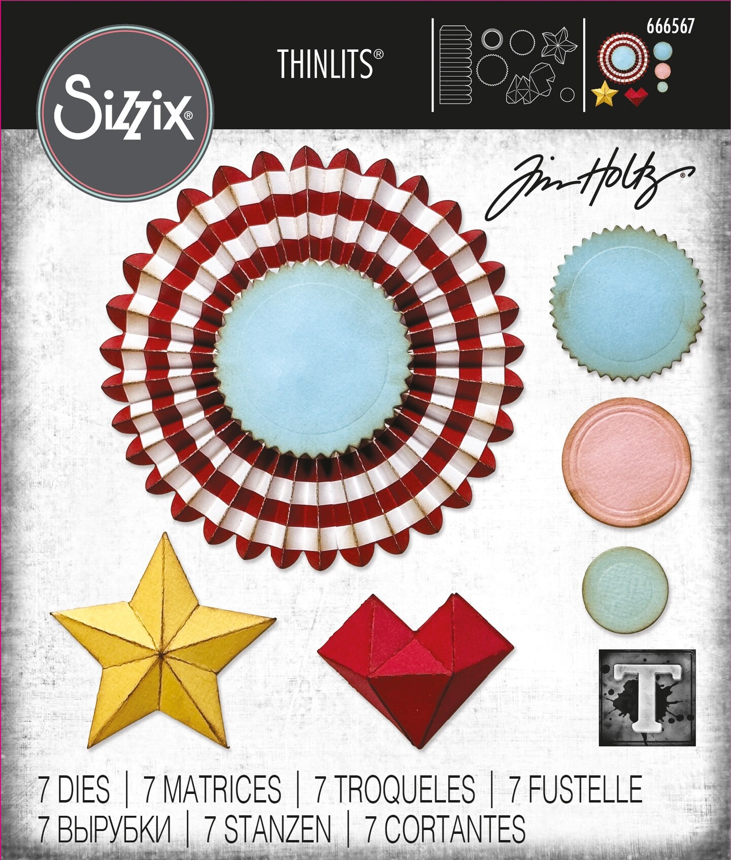 Sizzix Thinlits Dies By Tim Holtz 6/Pkg-Vault Rosettes