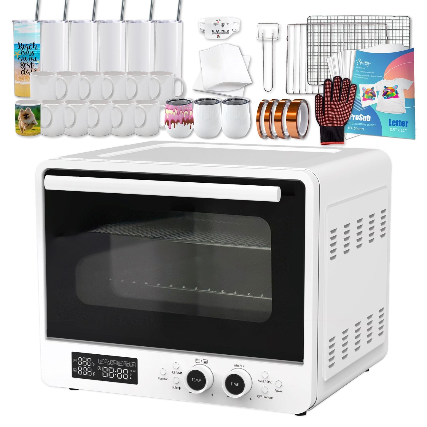 ProSub Large 40L Convection Sublimation Oven Deluxe Bundle for Cups &#x26; Tumblers