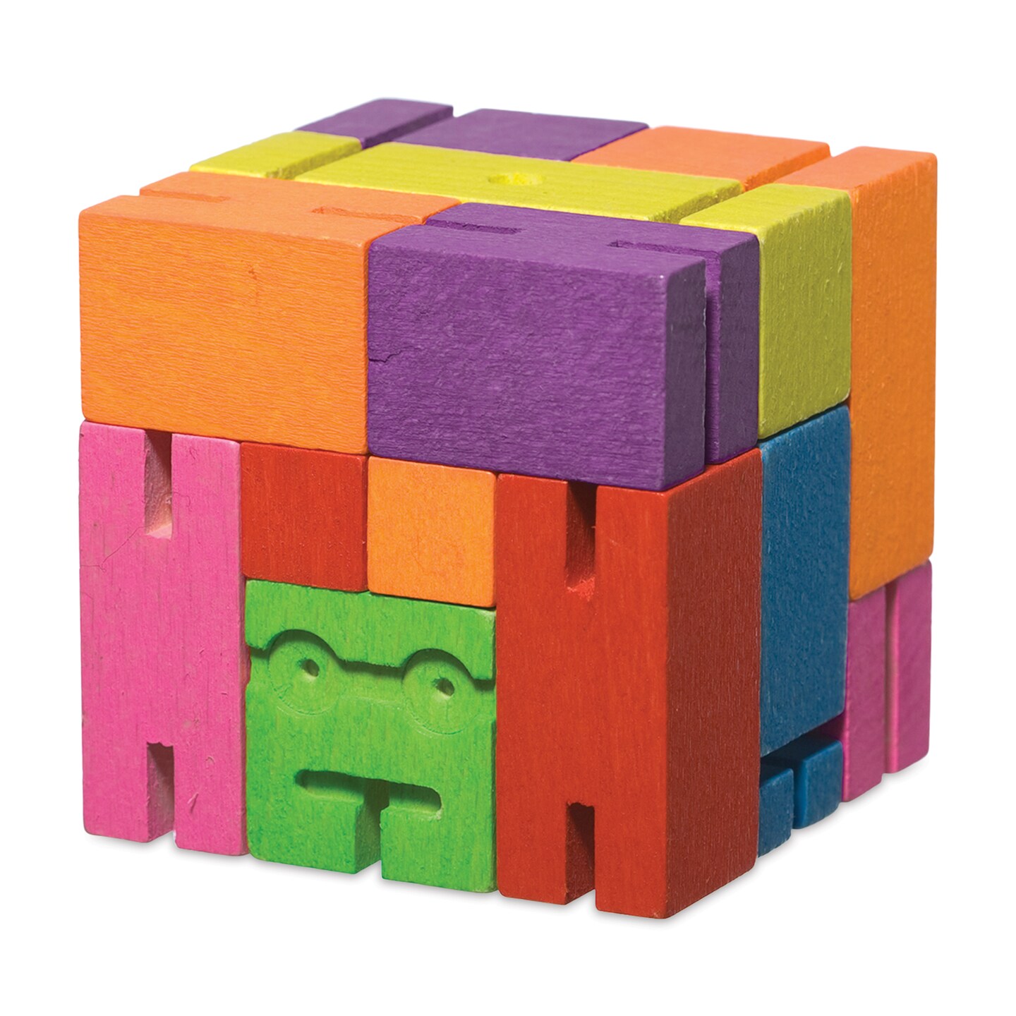 Areaware Cubebot Classic Wooden Figure - Multicolor