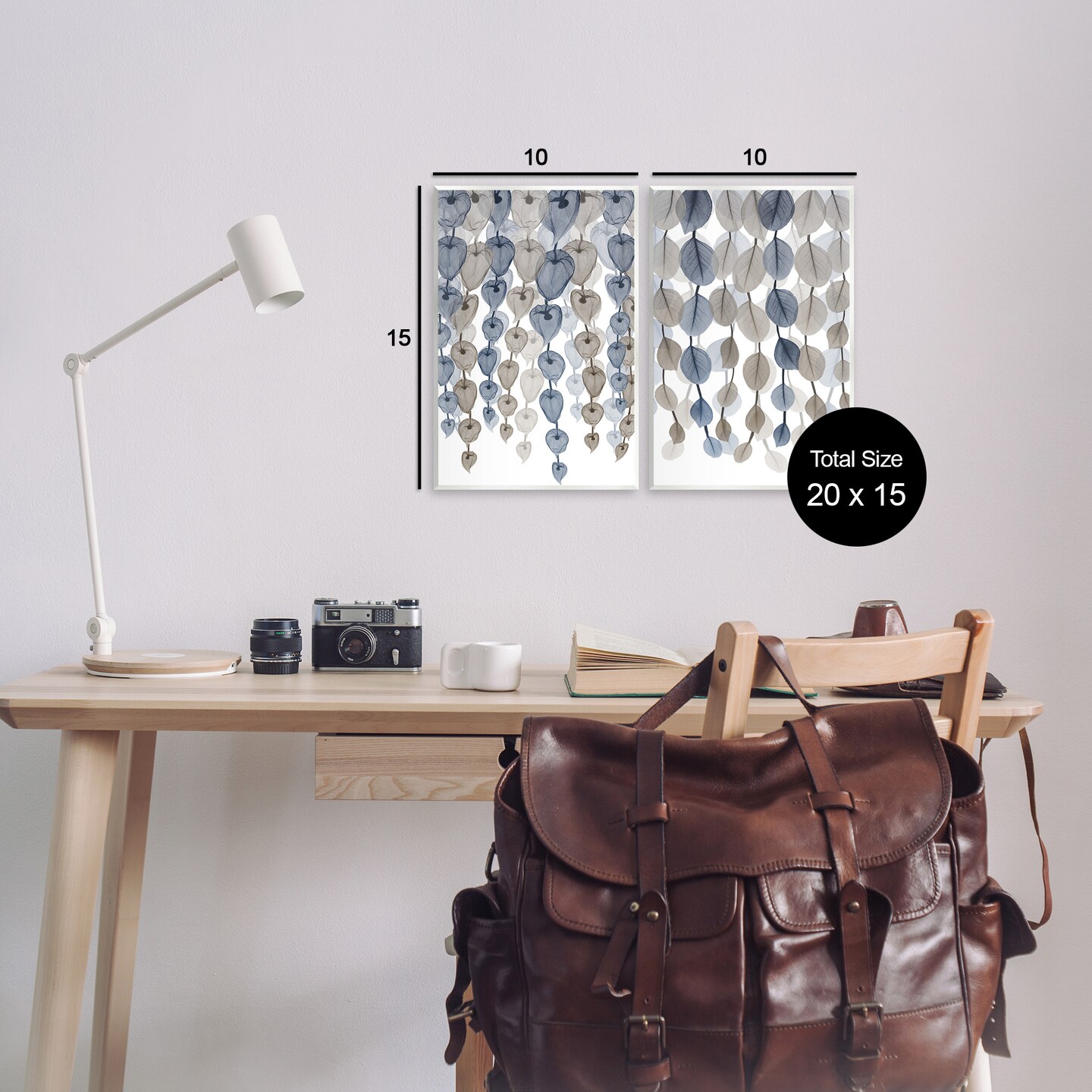 Stupell Industries Falling Vines Neutral Leaves Wall Plaque Art