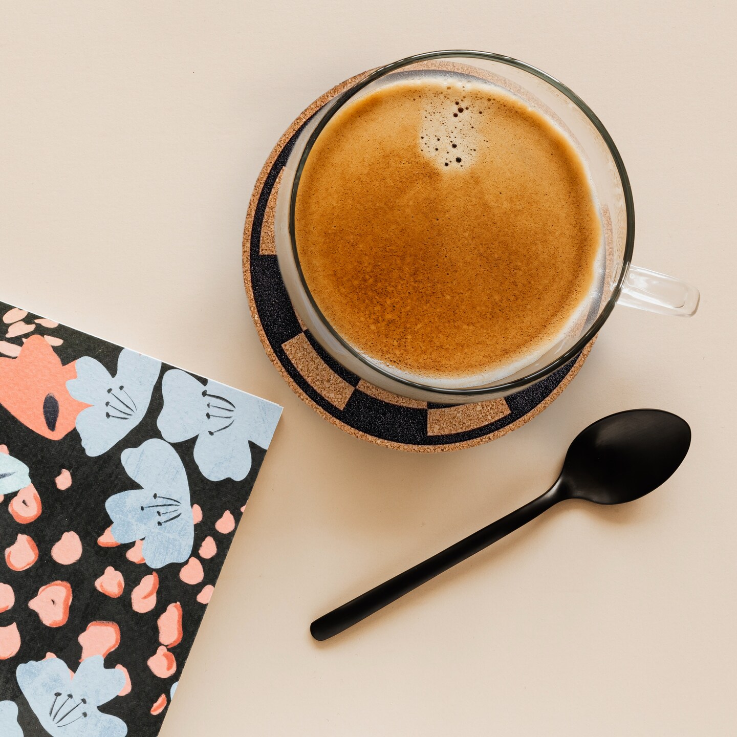 Mango Steam Set of Six Poker Cork Coasters with Decorative Cork Holder