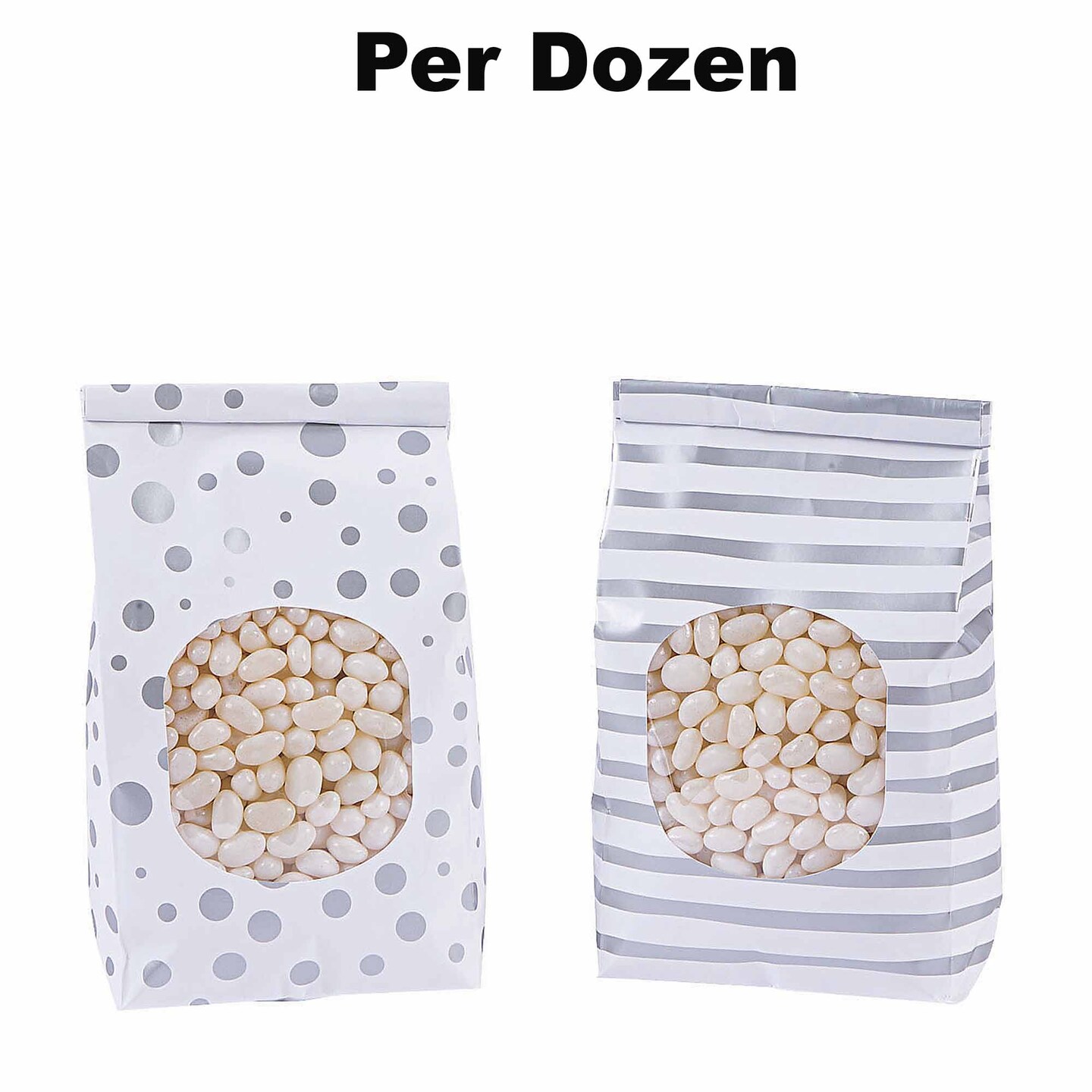 Patterned Tin Tie Treat Bags with Window - 12 Pc.