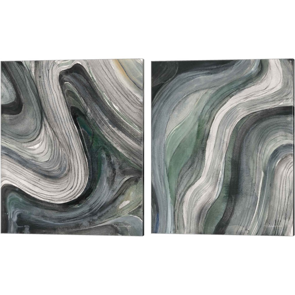 Swirl by Albena Hristova 12" x 15" Canvas Wall Art (Set of 2)