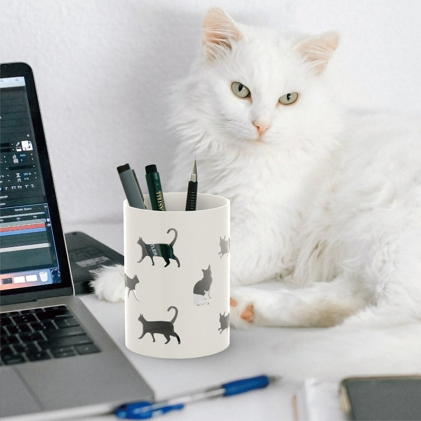 Mango Steam Tabletop Metal Pencil Cup Holder, Organizer