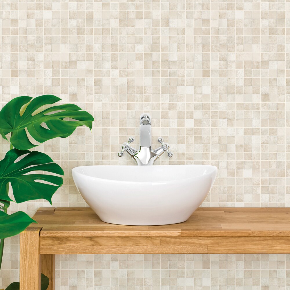 Tempaper Moasic Tile Peel and Stick Wallpaper Neutral