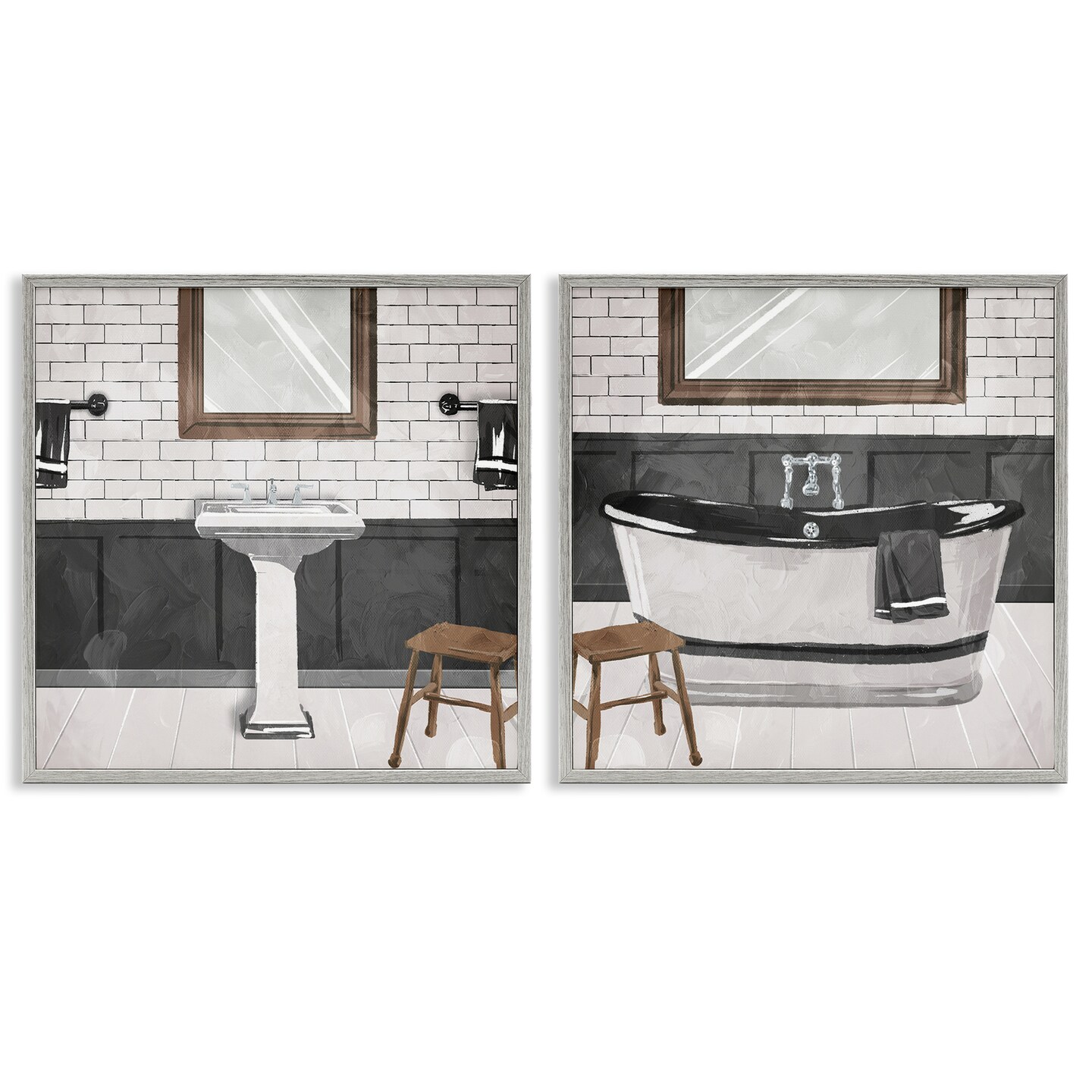 Stupell Industries Modern Country Bathroom Interior Framed Giclee Art