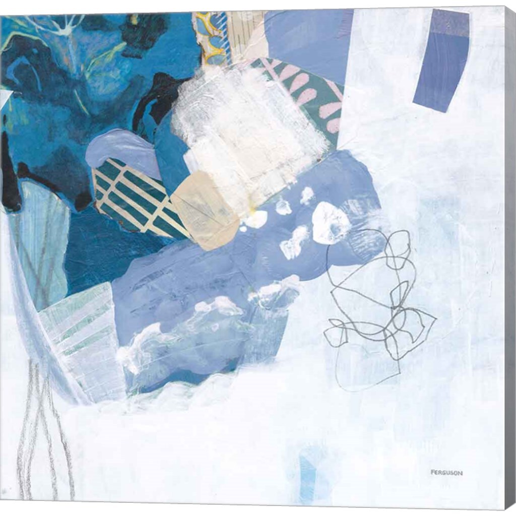 Abstract Layers II Blue by Kathy Ferguson 24" x 24" Canvas Wall Art