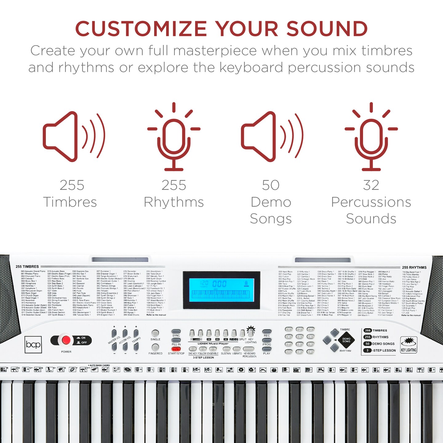 Best Choice Products 61-Key Beginners Complete Electronic Keyboard Piano Set w/ LCD Screen, Lighted Keys
