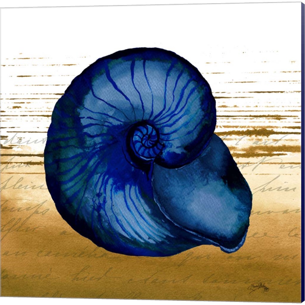 Coastal Blue B by Elizabeth Medley 14" x 14" Canvas Wall Art (Set of 2)