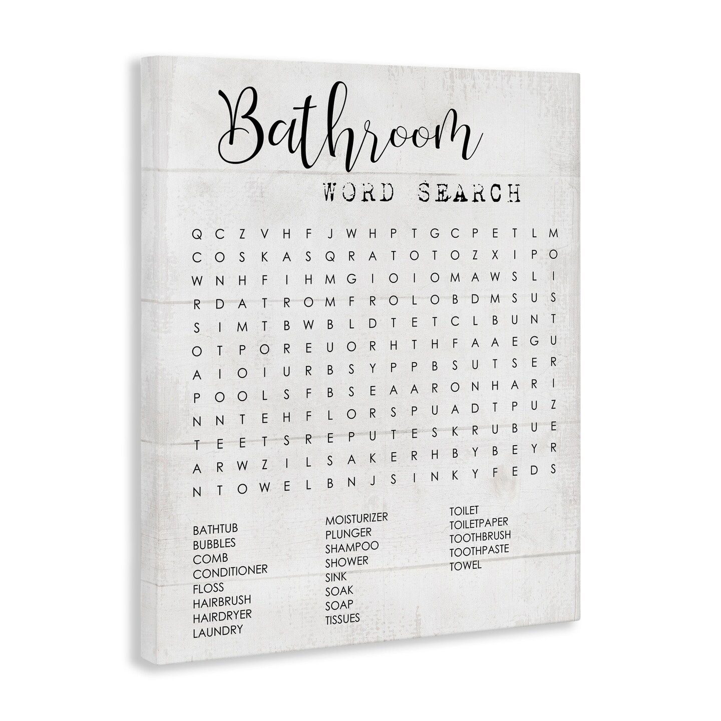 Stupell Industries Bathroom Word Search Family Fun Canvas Wall Art