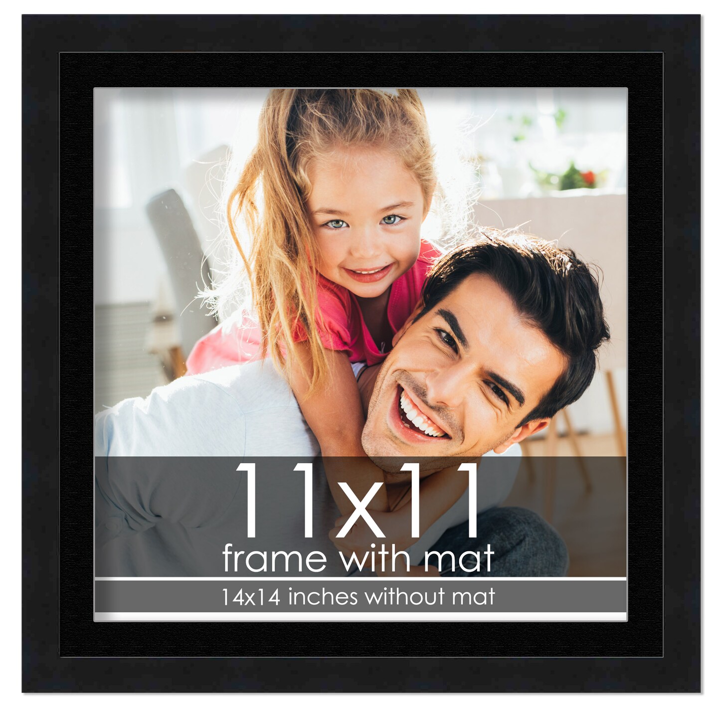 Modern Black Frame with Black Photo Mat, UV Acrylic Front, Foam Board Backing, 60 Sizes Available