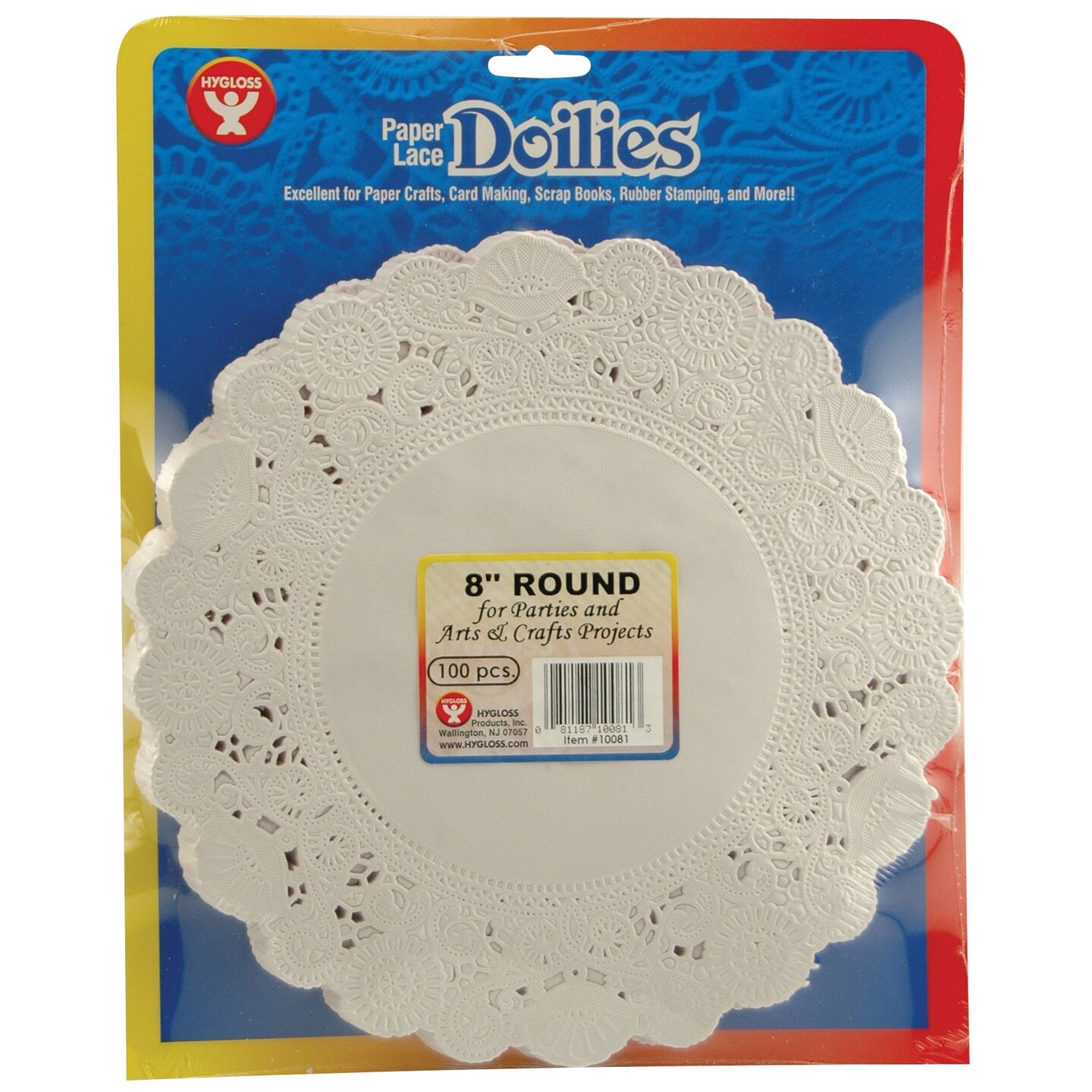 Round Paper Lace Doilies, White, 8&#x22;, Pack of 100